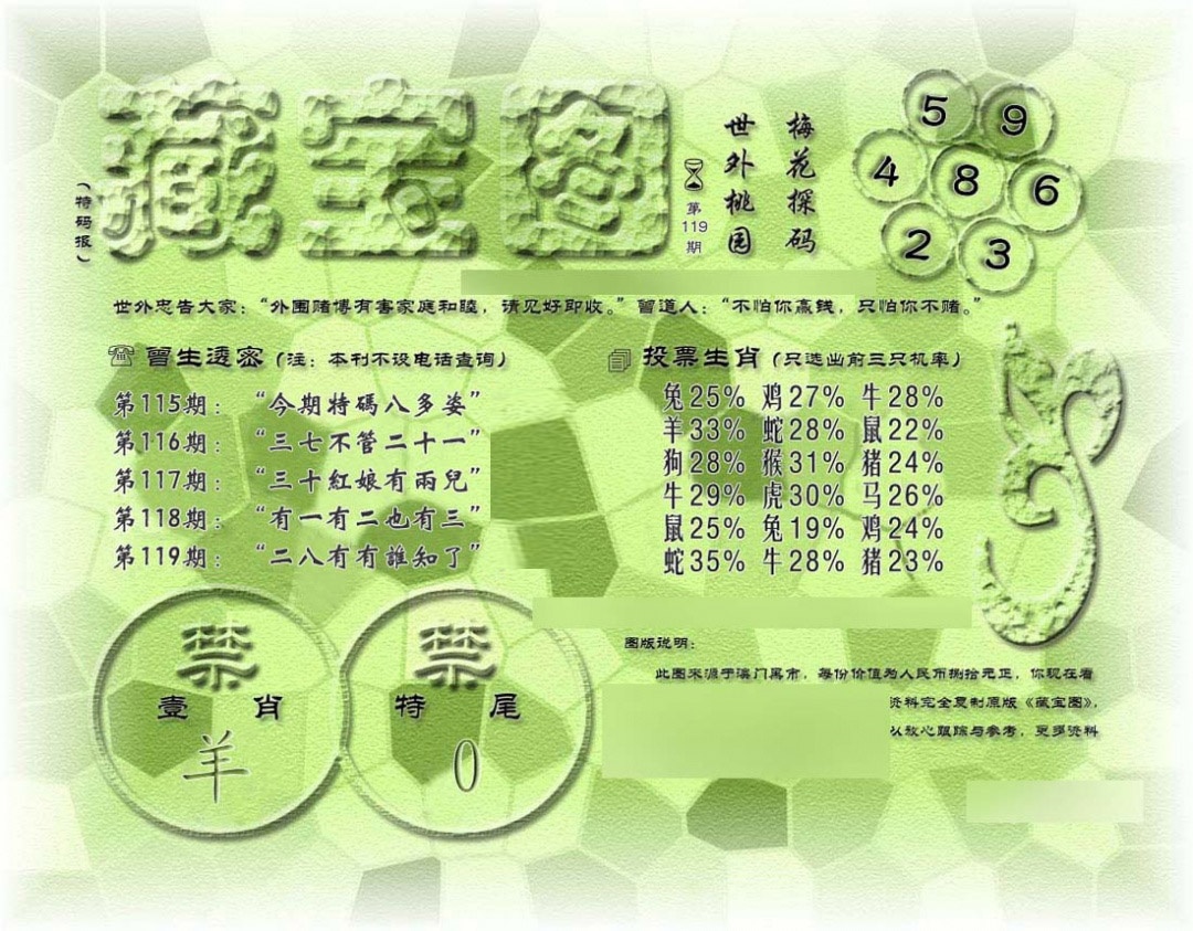 六合彩119期假老藏宝图