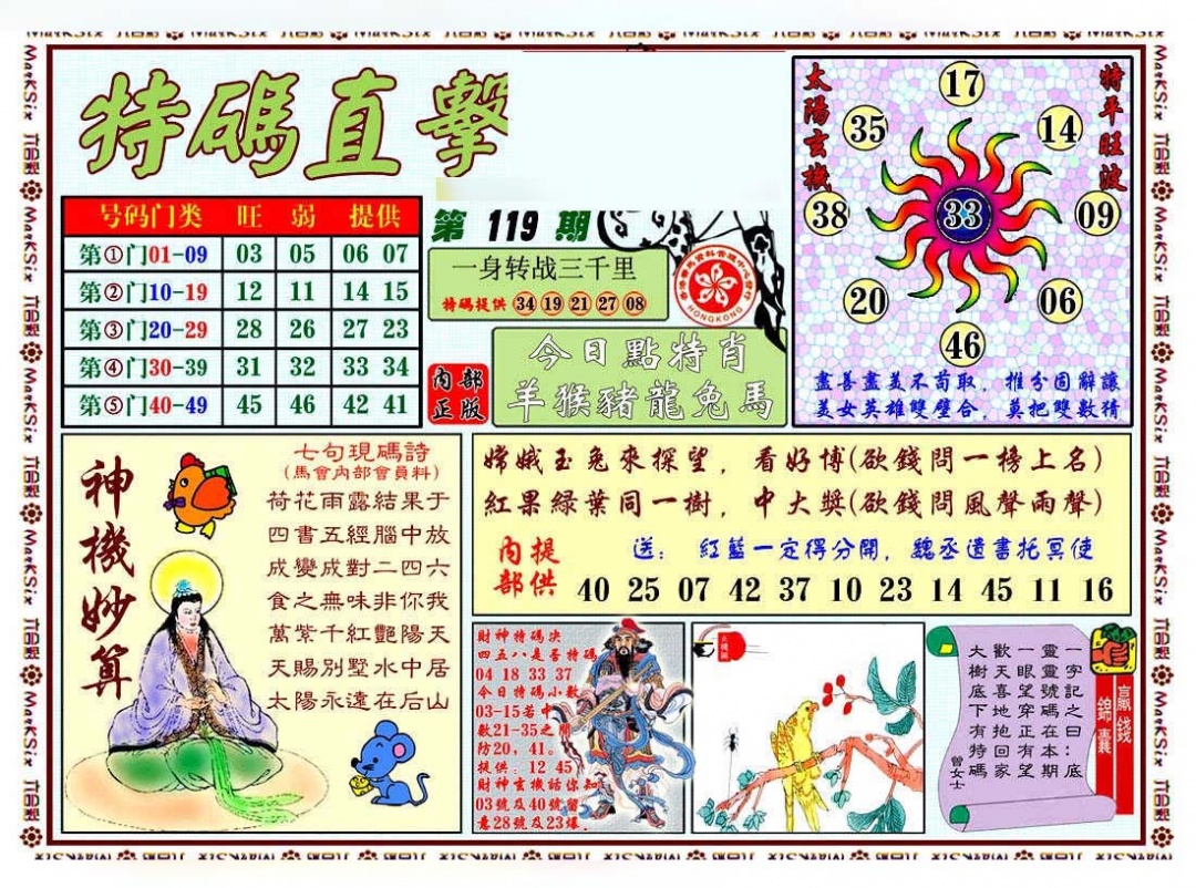 六合彩119期特马直击