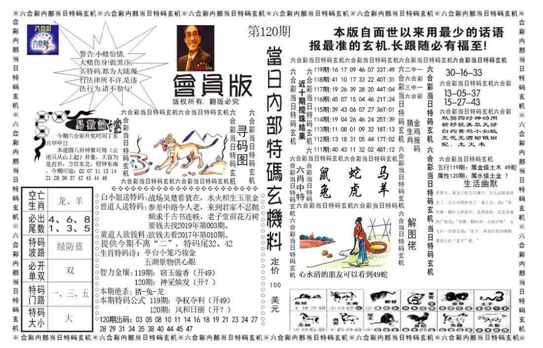 六合彩120期当日特码玄机报