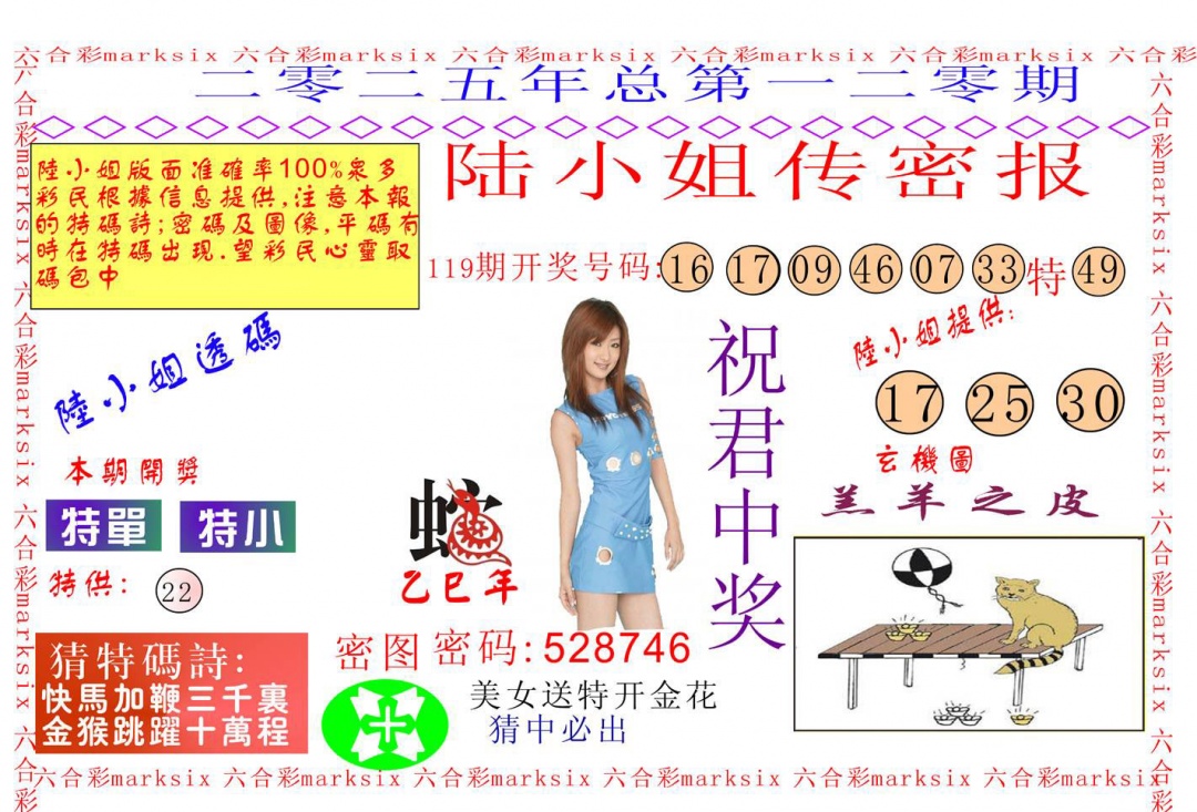 六合彩120期陆小姐传密A