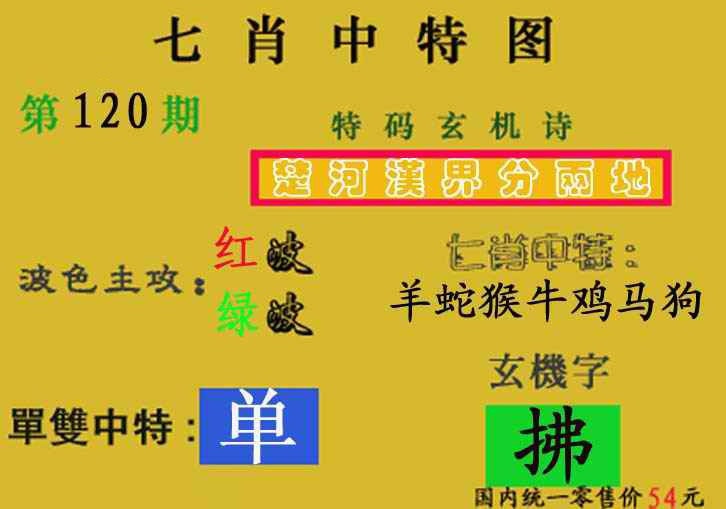 六合彩120期七肖中特(新图)