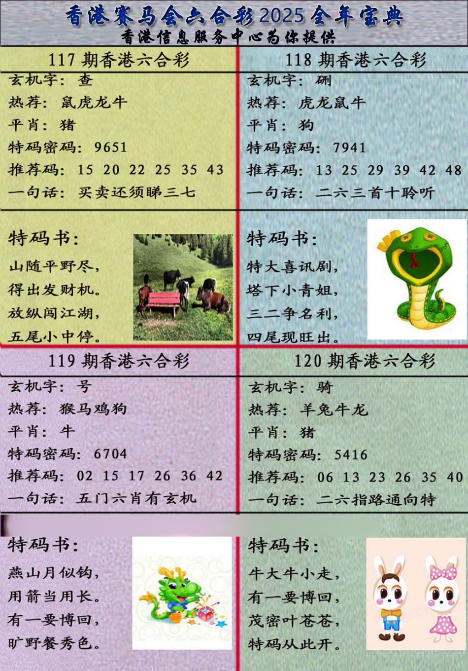 六合彩120期宝典报