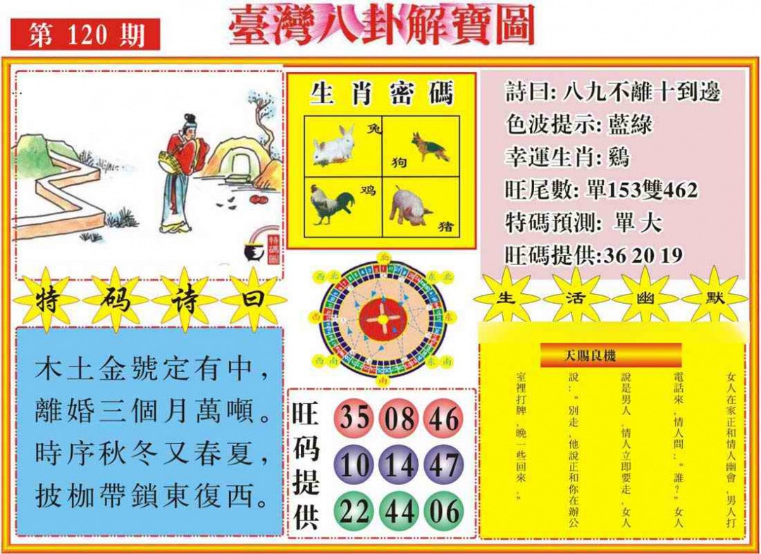 六合彩120期台湾八卦解宝图