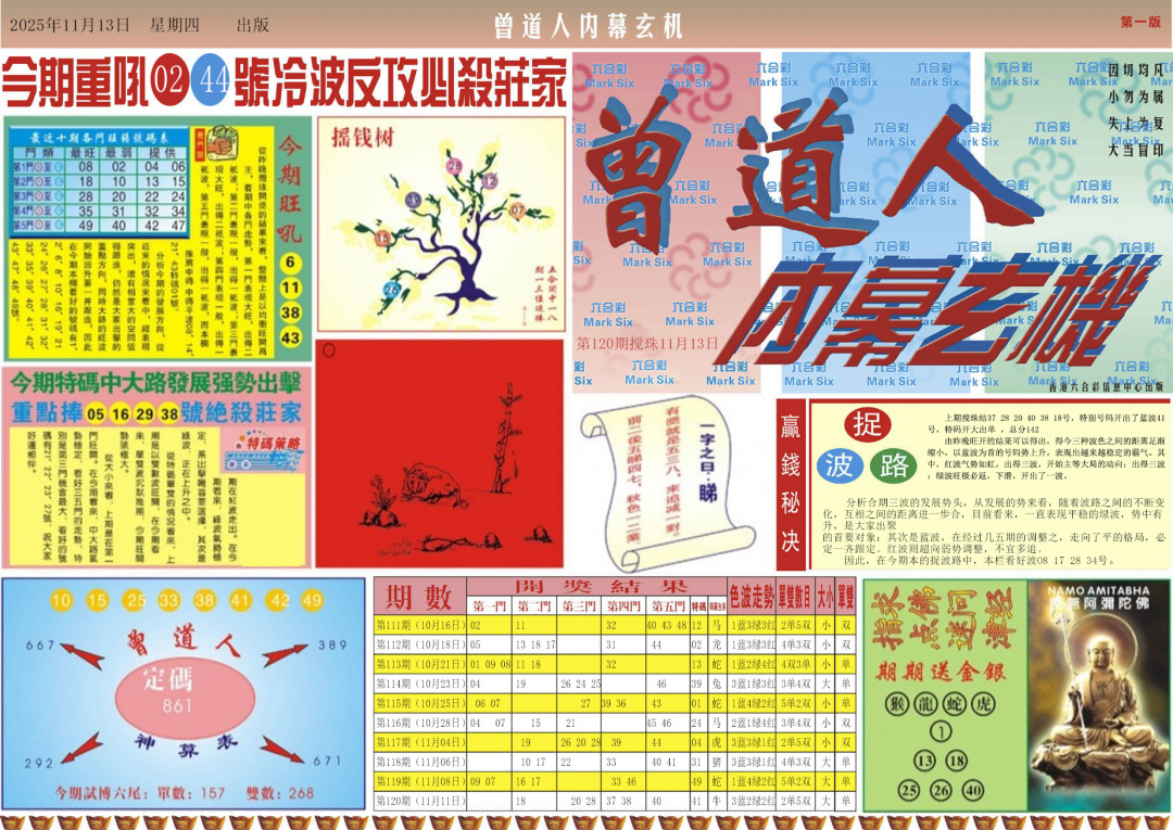 六合彩121期曾道人内幕A