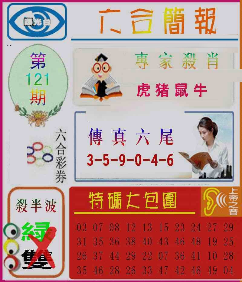 六合彩121期六合简报