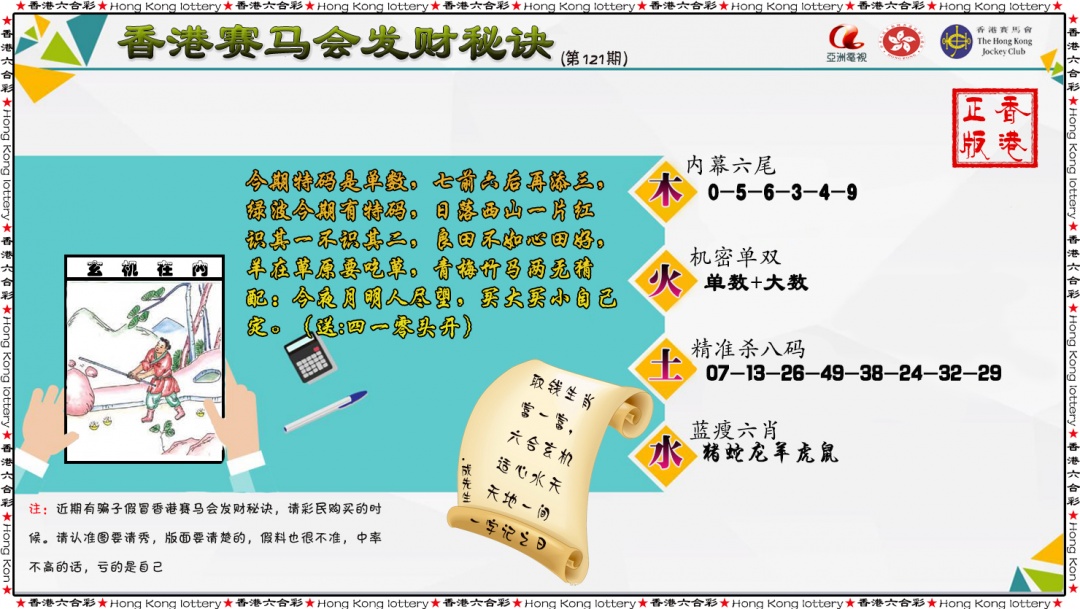 六合彩121期发财秘诀
