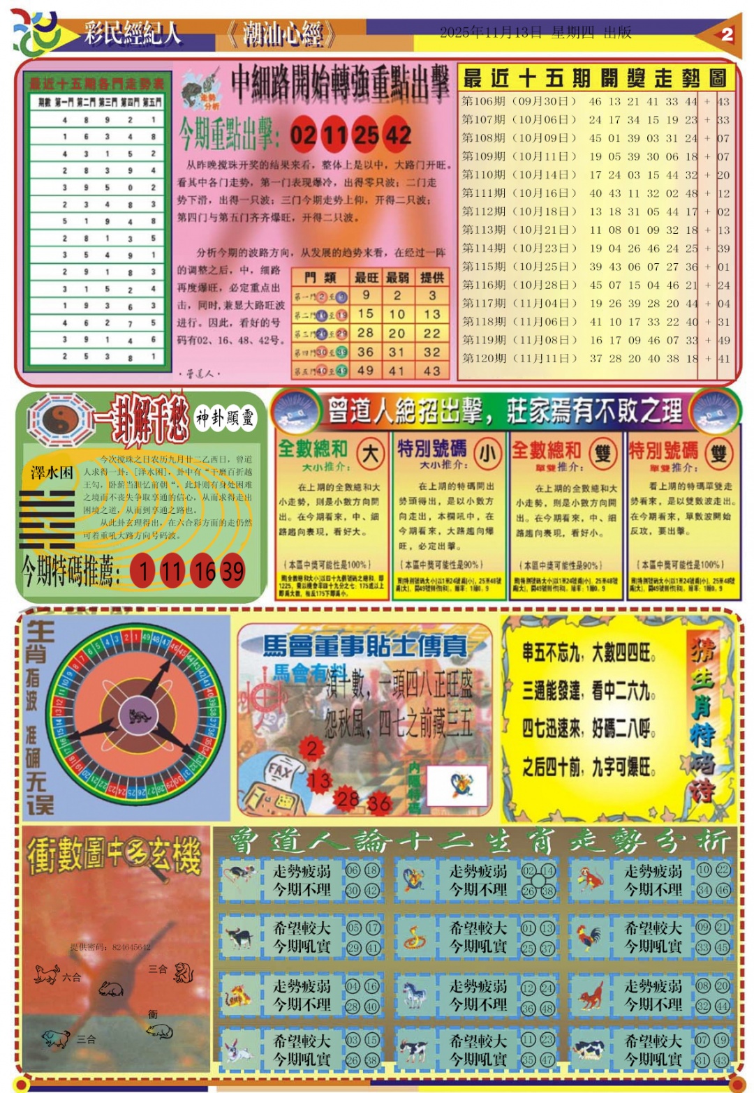 六合彩121期潮汕心经B