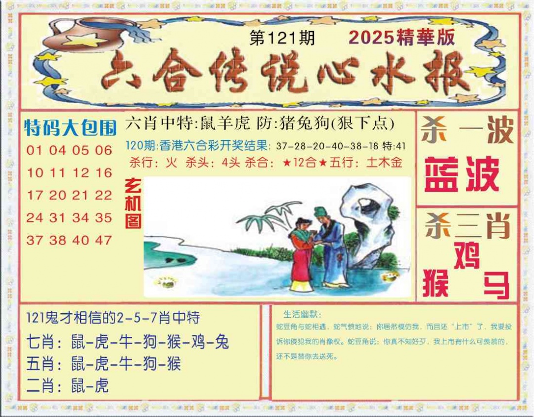 六合彩121期六合传说(心水版)