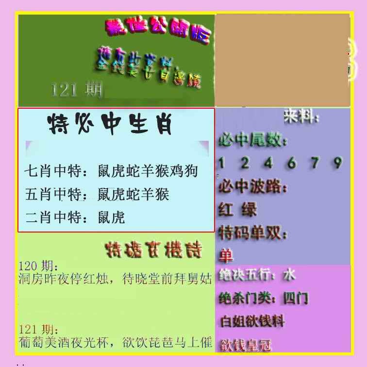 六合彩121期波肖门尾最佳公开版