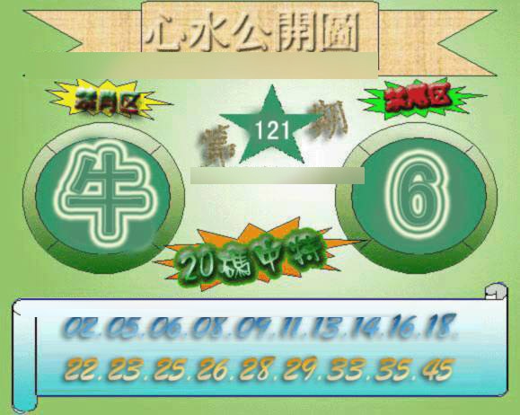 六合彩121期心水公开图