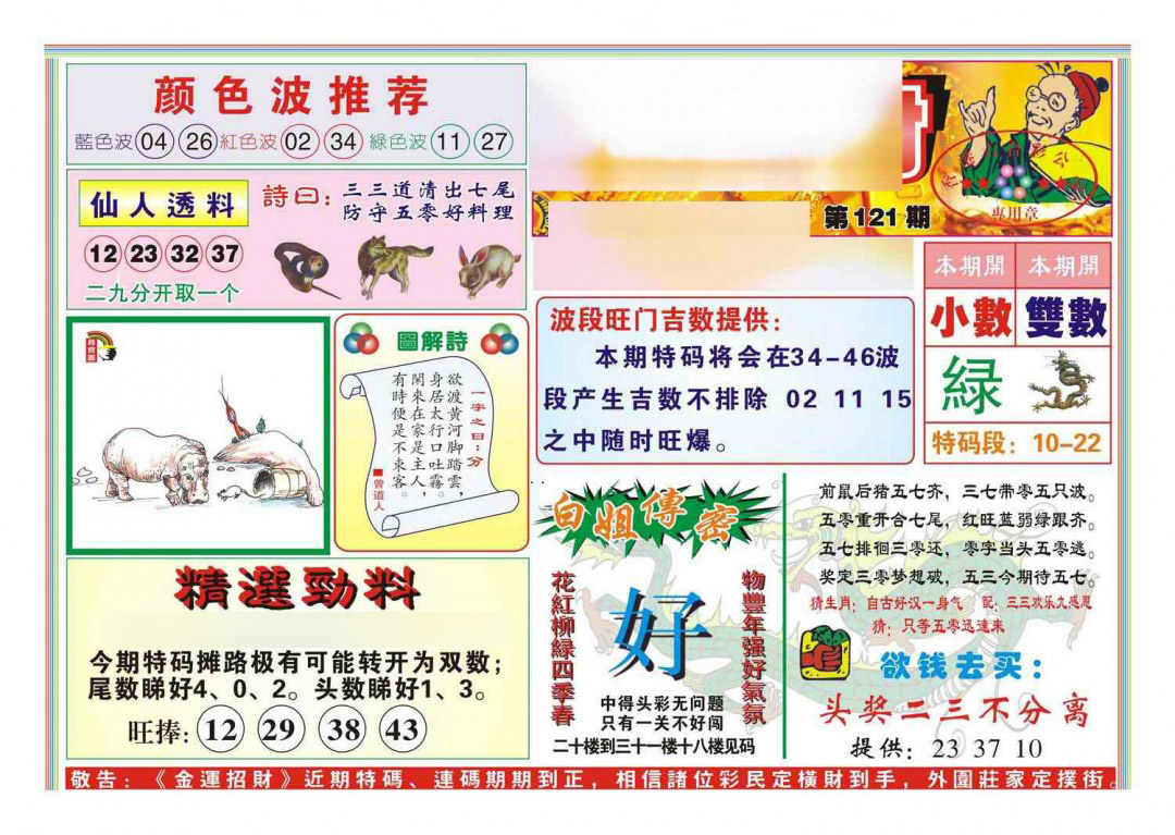 六合彩121期金运招财(新图)