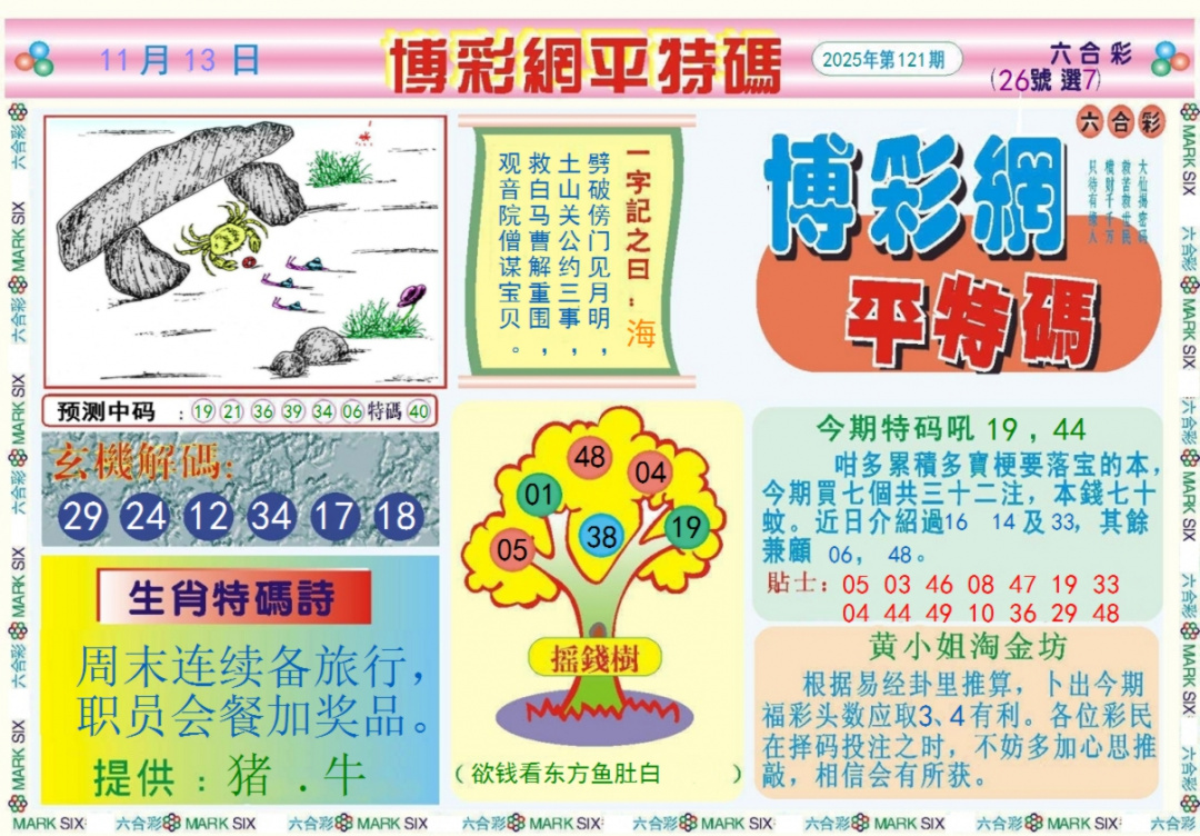 六合彩121期博彩网平特报记录