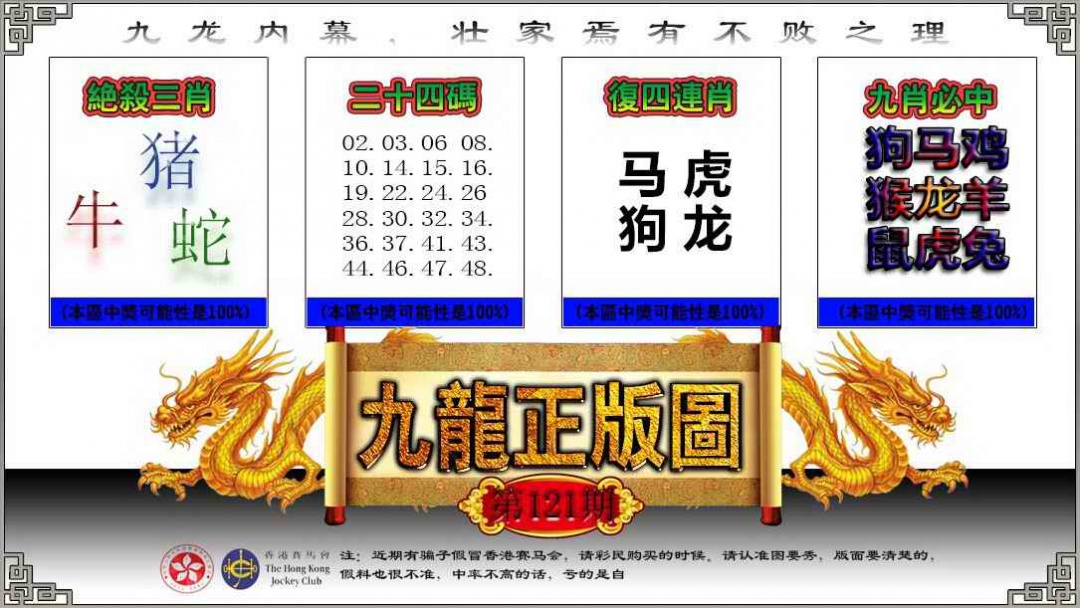 六合彩121期九龙正版图
