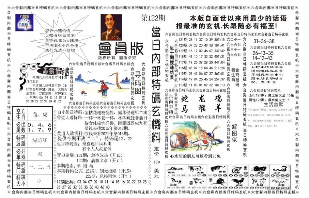 六合彩122期当日特码玄机报