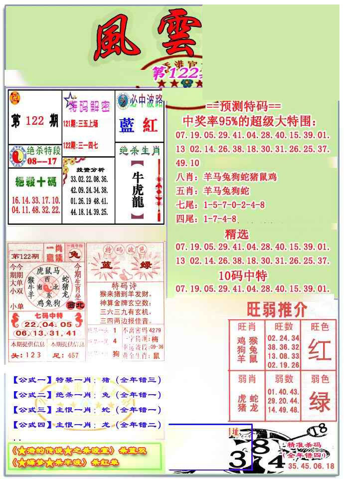 六合彩122期风云榜