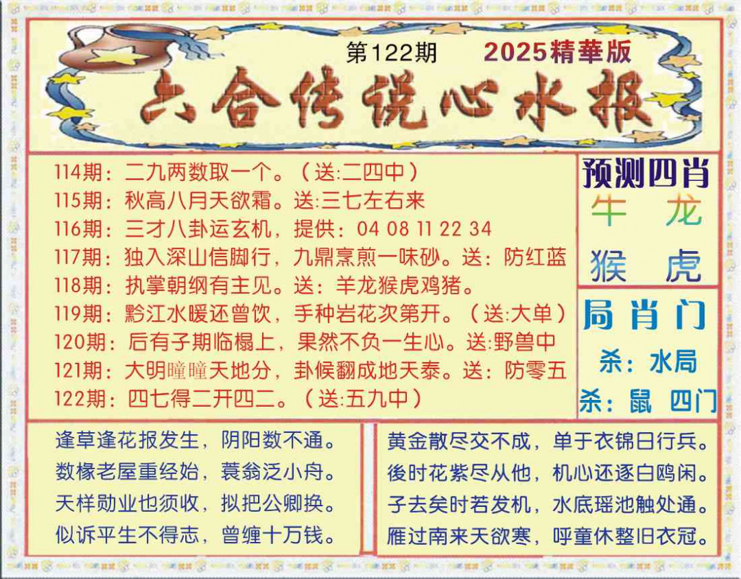 六合彩122期六合传说(玄机版)