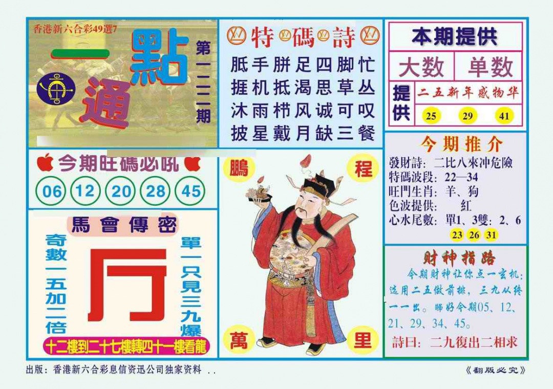 六合彩122期一点通（新图）