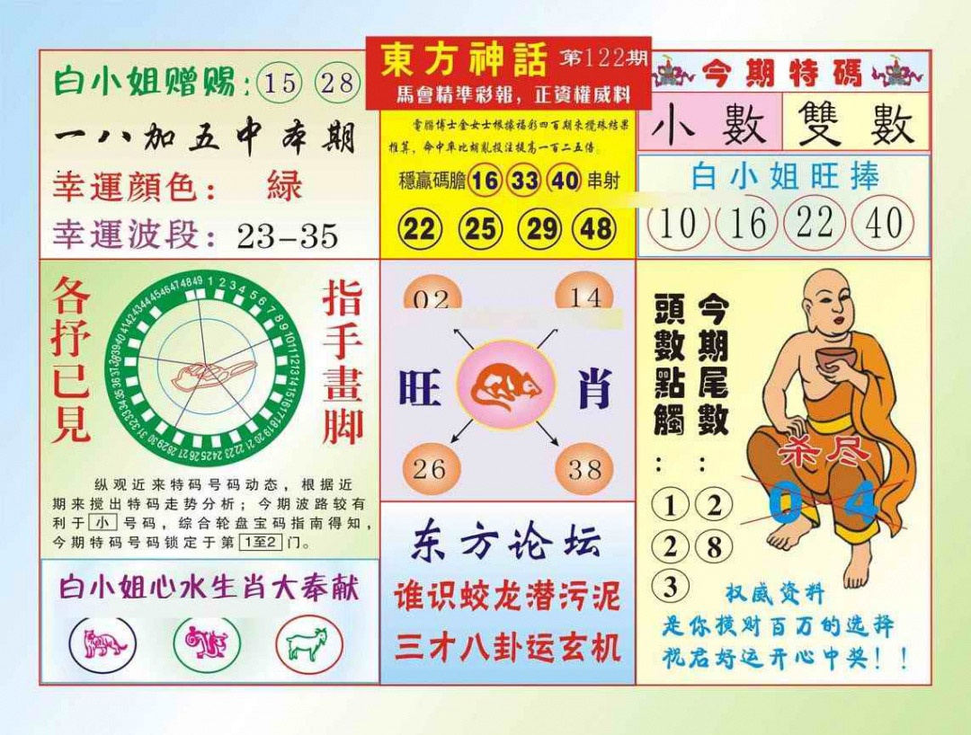 六合彩122期东方神话（新图）