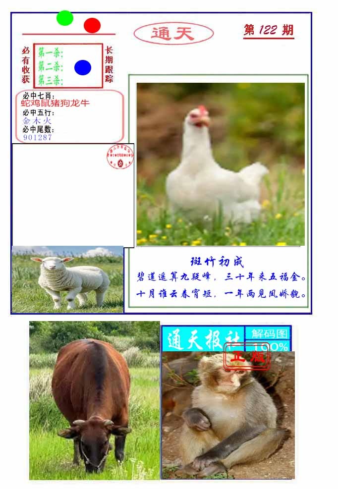 六合彩122期通天杀波图2