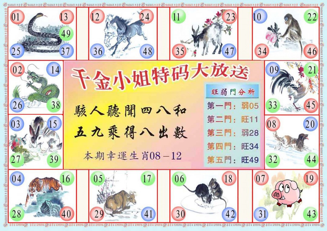 六合彩122期(新版)千金小姐B