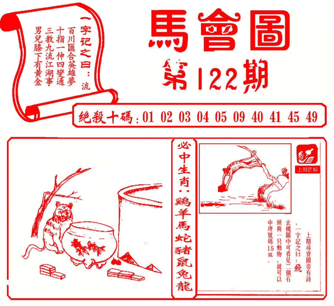 六合彩122期马会图