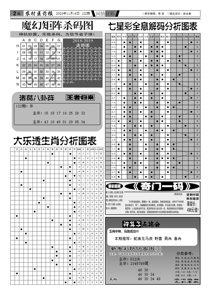 六合彩122期新粤彩(闲情好彩E)