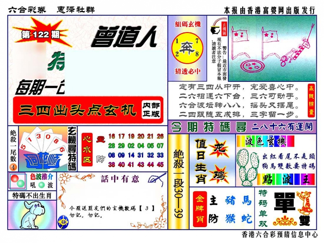 六合彩122期赠道人特马金手指