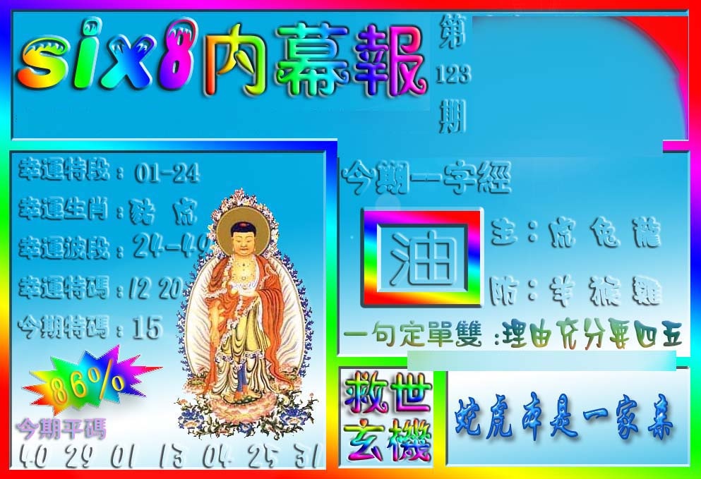 六合彩123期在线内幕报