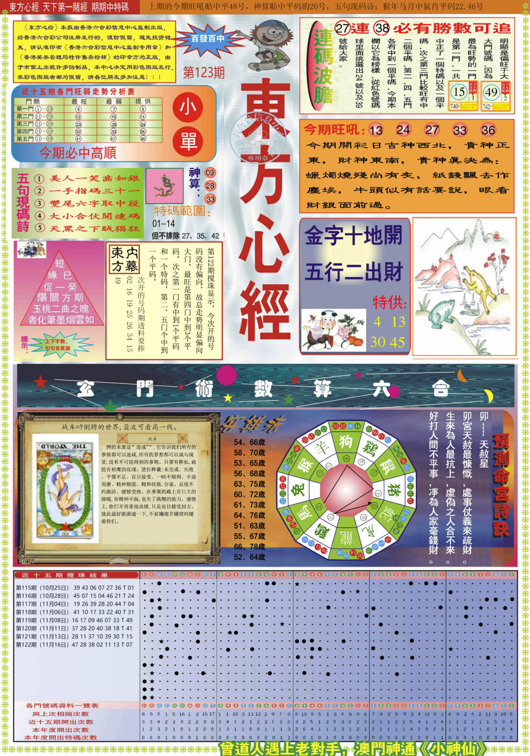 六合彩123期东方心经A