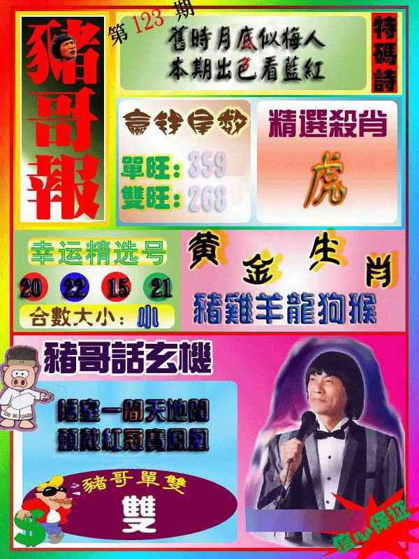 六合彩123期猪哥报