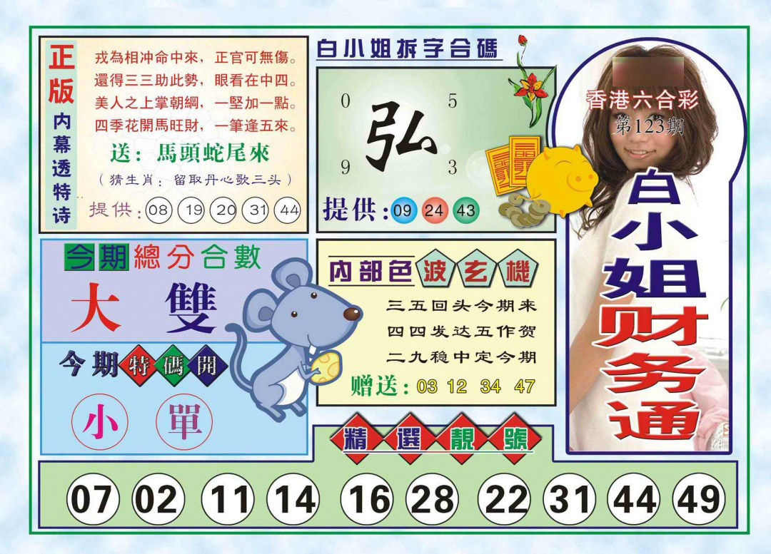 六合彩123期白小姐财务通(新图)