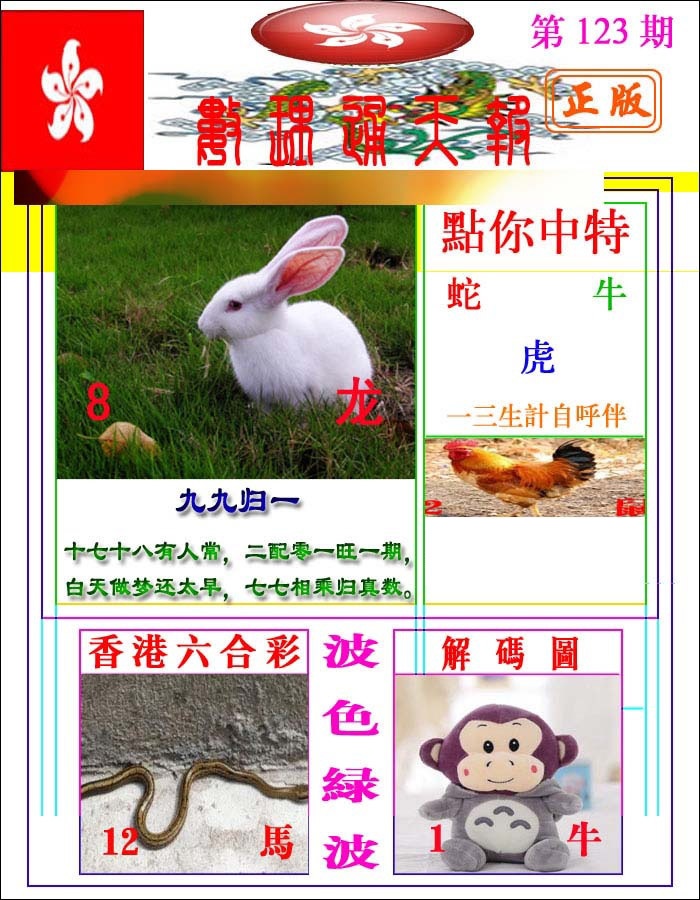 六合彩123期数理通天