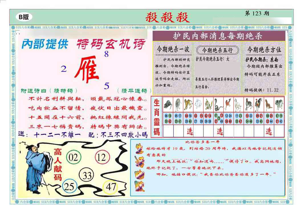 六合彩123期马经杀杀杀B(新图推荐)