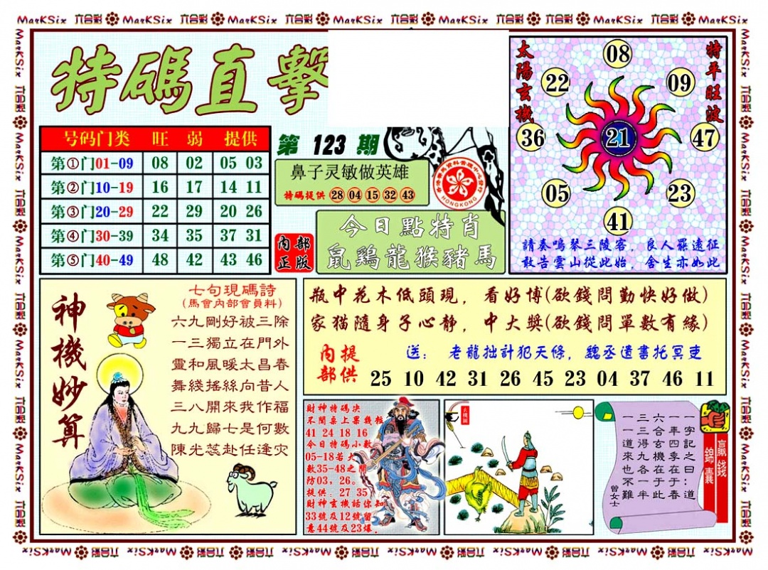 六合彩123期特马直击