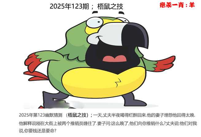 六合彩123期幽默猜测