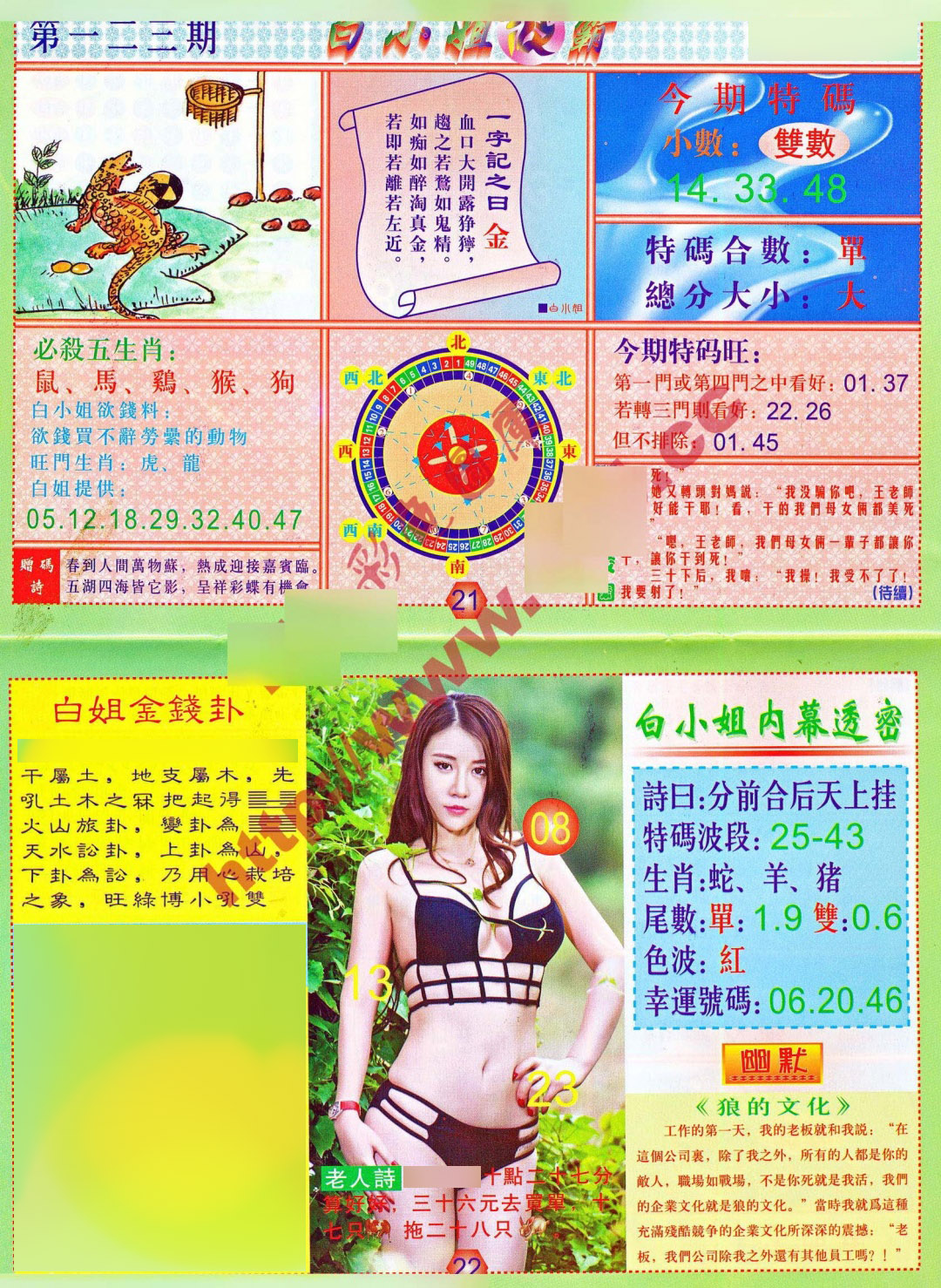 六合彩123期白小姐波霸