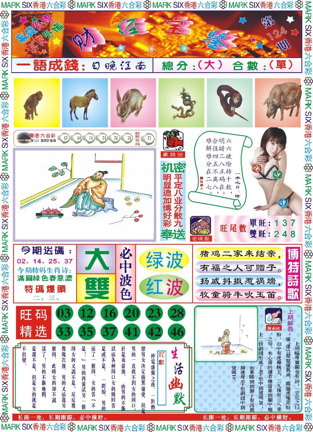 六合彩124期118财经宝鉴(新图)