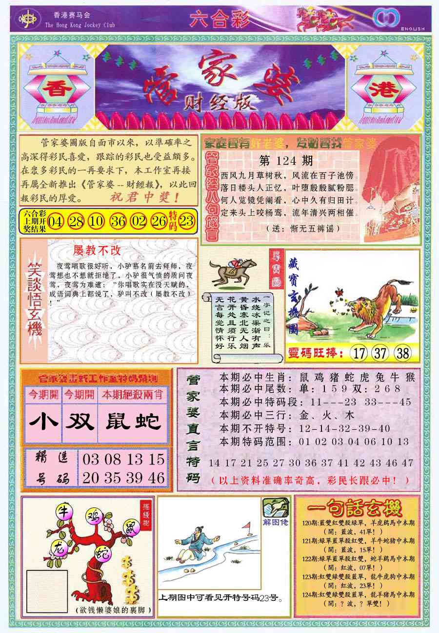 六合彩124期管家婆财经版