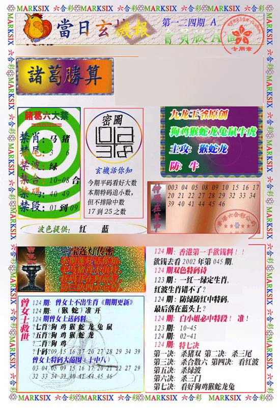 六合彩124期当日玄机-1