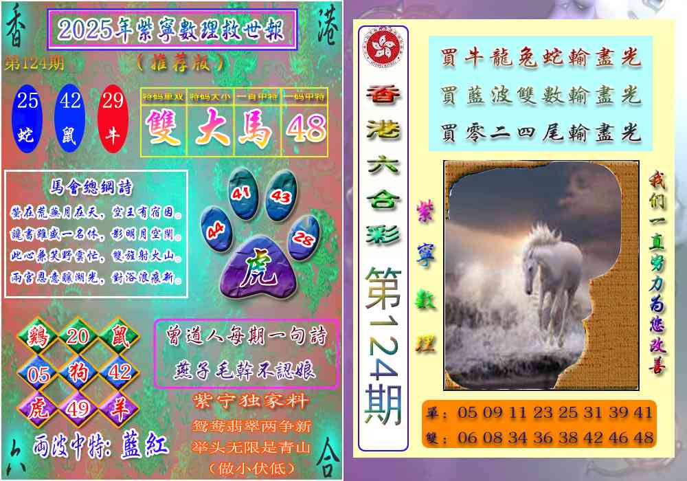 六合彩124期数理救世报