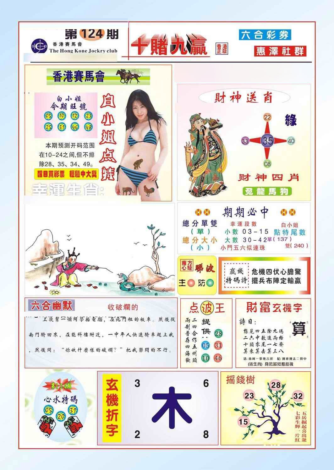 六合彩124期十赌九羸（新图）