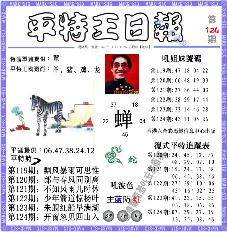 六合彩124期平特王日报（荐）