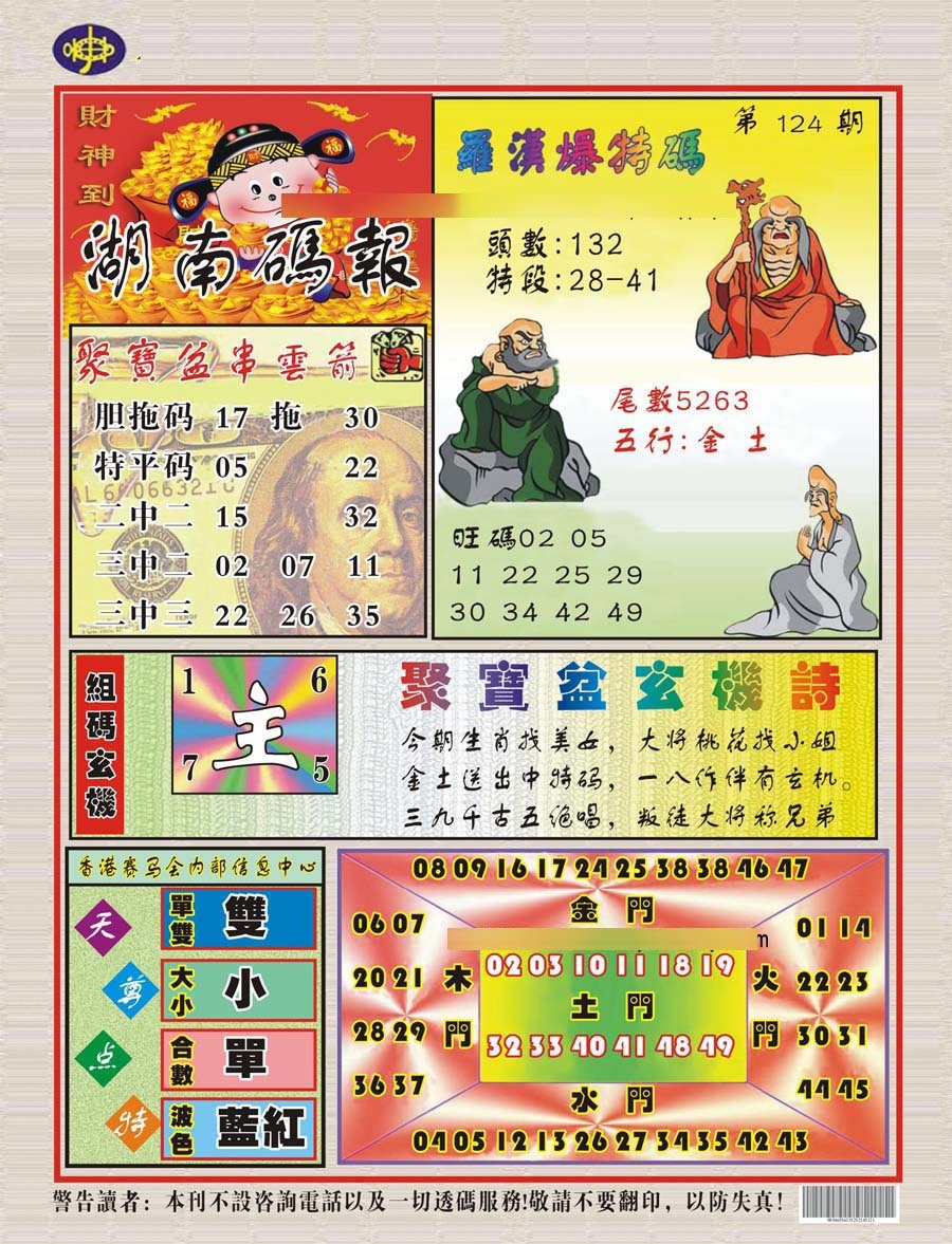 六合彩124期湖南码报