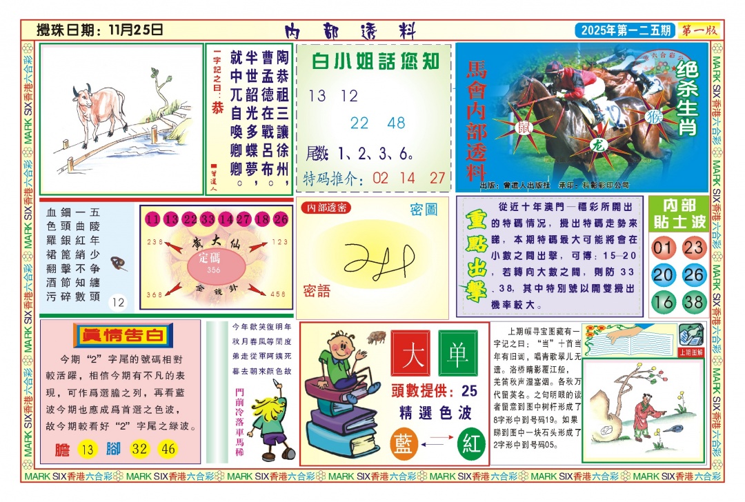 六合彩125期内部透料A(新图)