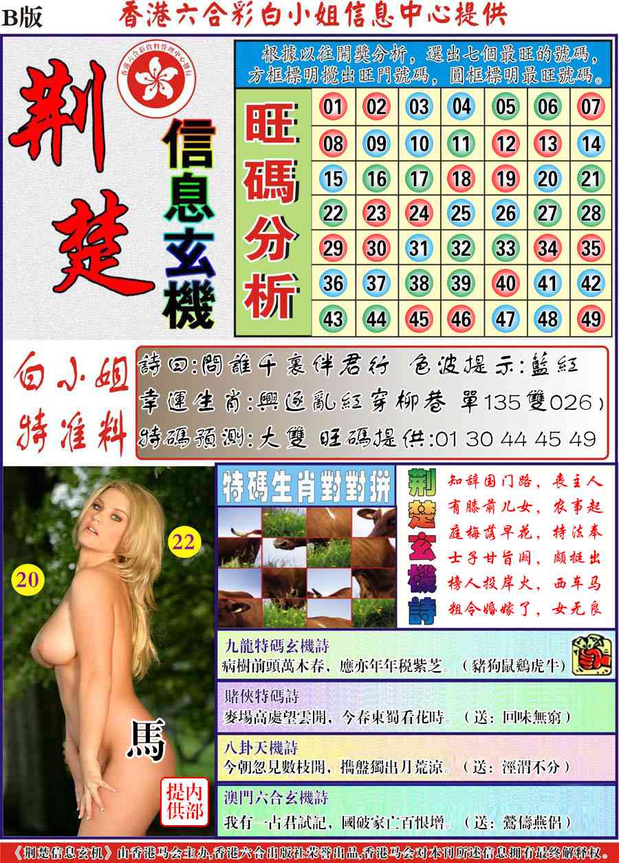 六合彩125期荆楚信息玄机B
