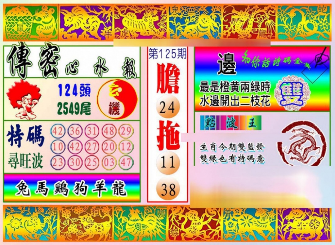 六合彩125期传密心水报