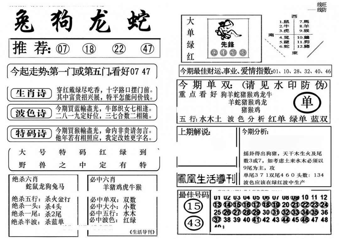 六合彩125期生活快报(新料)