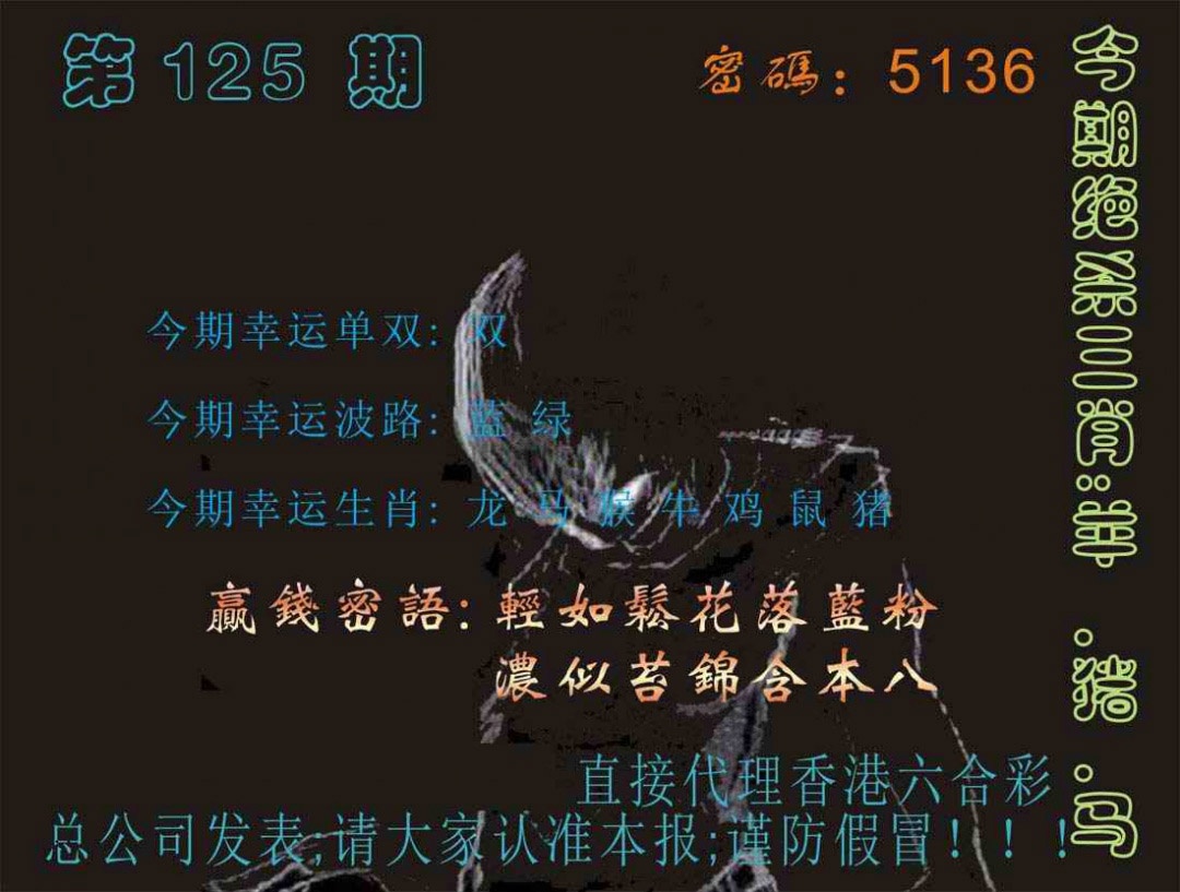 六合彩125期马经特码报