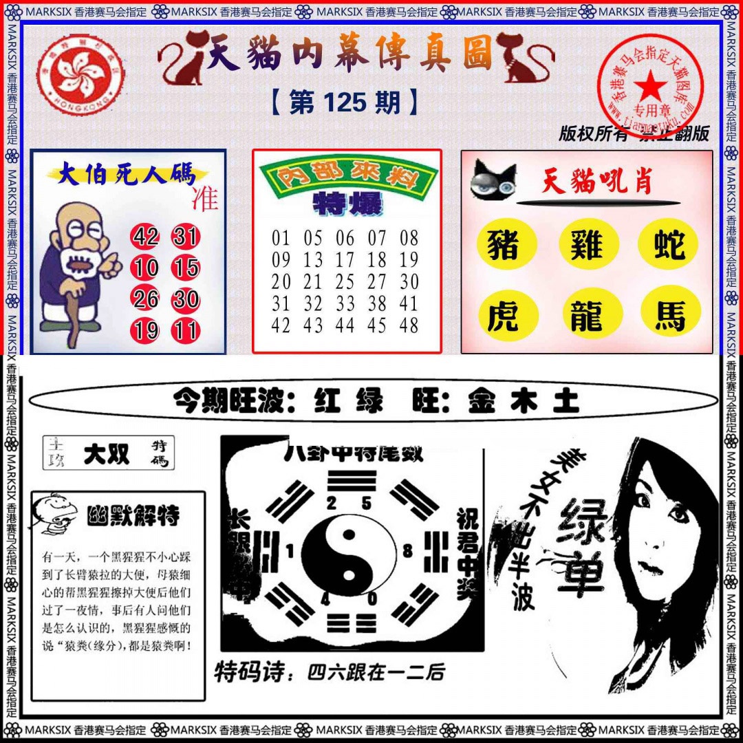 六合彩125期内幕传真图