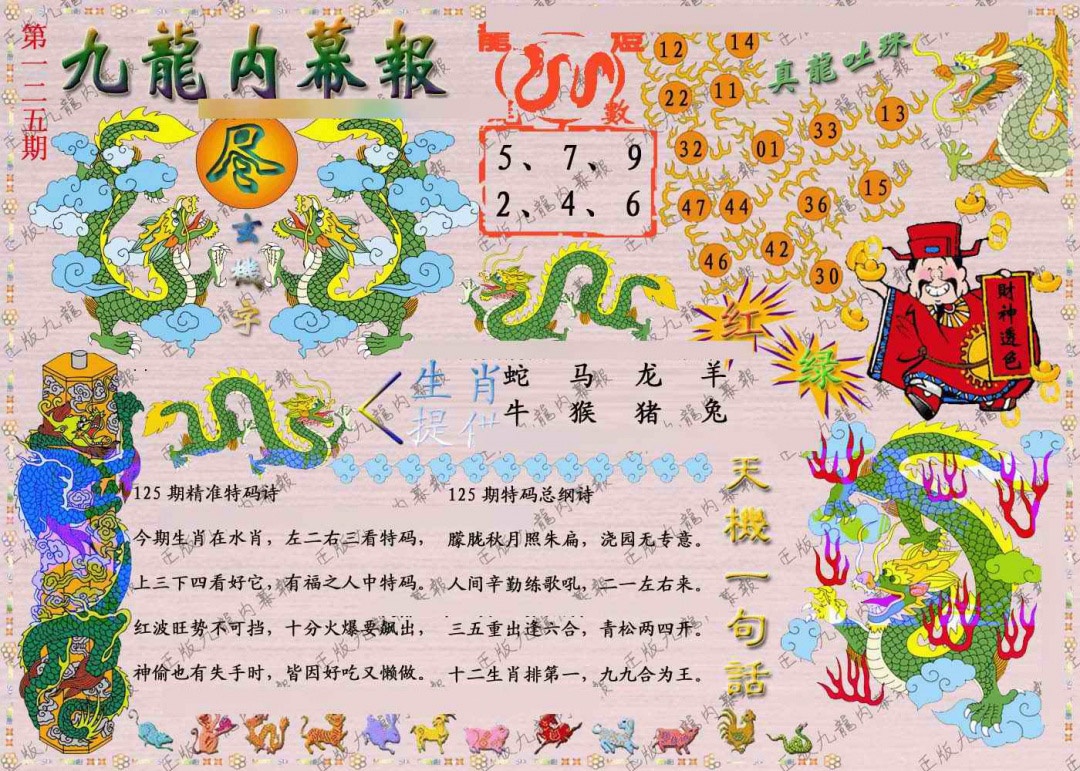 六合彩125期正版九龙内幕报